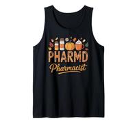 PharmD Fall Farmacéutico Calabaza Latte Candy Maíz Diseño Camiseta sin Mangas