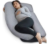 Pharmedoc Almohada De Embarazo con Cubierta De Jersey, Almohada De Cuerpo Completo En Forma De U Pregnancy Pillow with Jersey Cover, U Shaped Full Body Pillow