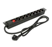 Regleta con Interruptor Phasak BNS 1518/ 8 Tomas de Corriente/ Cable 1.5m/ Negro