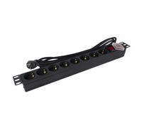 Regleta con Interruptor Phasak BNS 1520/ 8 Tomas de Corriente/ Cable 3m/ Negro