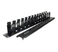 PHASAK Guiacables con tapa PHASAK para Rack de 19" 1U - PA 5095 Negro