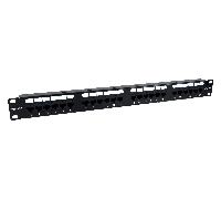 phasak patch panel 19 24p phasak cat.6 utp rj45 dual 1u + organizador - pu 2424 negro