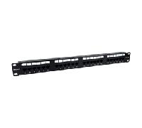PHASAK Patch panel 19" 24P PHASAK Cat.6 UTP RJ45 DUAL 1U + Organizador - PU 2424 Negro PU 2424