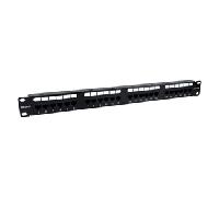 PHASAK Patch panel 19" 24P PHASAK Cat.6 UTP RJ45 DUAL 1U + Organizador - PU 2424 Negro PU 2424