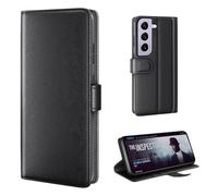 phase9 Funda de piel auténtica para Samsung Galaxy S23, funda de piel con tapa y tarjetero con función atril, color negro