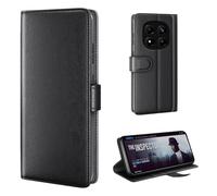 phase9 Funda de piel auténtica para Xiaomi Redmi Note 15 Pro+ 5G, funda de piel con tapa, tarjetero y función atril, color negro