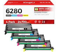 Phaser 6280 - Cartucho de tóner de alta capacidad, 4 unidades de repuesto para Xerox 106R01392 106R01393 106R01394 106R01395 compatible con impresora Xerox Phaser 6280 6280N 6280YN 6280DN (negro cian