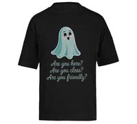 Phasmophobia - Estás Aquí 29 Camiseta Extragrande Holgada Negra Unisex Unisex Black tee Baggy Oversized T-Shirt
