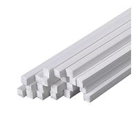 PHasz 20 Piezas De Varilla Cuadrada ABS De Longitud 500 Mm, Barra Sólida De Plástico Blanco Longitud Lateral De 1-6 Mm Adecuada para Modelo De Mesa De Arena DIY,Side Length 4mm