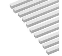 PHasz Varilla Cuadrada De ABS De 10 Piezas, Barra Sólida De Plástico Blanco, Longitud De 500 Mm Longitud Lateral De 0,5-5 Mm Adecuada para Modelo De Mesa De Arena DIY,Side Length 3mm