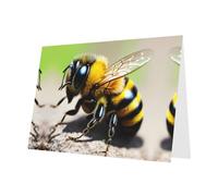 PHAYAH 10 hojas de bonitas tarjetas navideñas de abeja pequeña, sobre rojo, adecuadas como tarjetas de invitación de aniversario de boda y fiesta