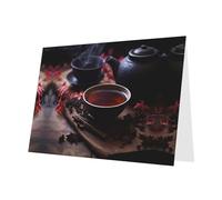 PHAYAH 10 hojas de tarjetas de té negro, sobre gris, adecuadas como tarjetas de invitación de aniversario de boda y fiesta