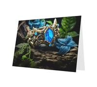 PHAYAH 10 hojas de tarjetas de vacaciones con anillo mágico perdido, sobre gris, adecuadas como tarjetas de invitación de aniversario de boda y fiesta