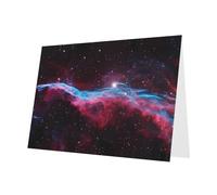 PHAYAH 10 hojas de tarjetas navideñas con diseño de galaxia del universo, sobre azul, adecuadas como tarjetas de invitación de aniversario de boda y fiesta
