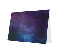 PHAYAH 10 hojas de tarjetas navideñas con diseño de universo con estrellas y galaxia, sobre rosa, adecuadas como tarjetas de invitación de aniversario de boda y fiesta