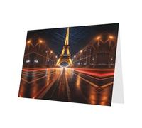 PHAYAH 10 hojas de tarjetas navideñas de la Torre Eiffel, sobre gris, adecuadas como tarjetas de invitación de aniversario de boda y fiesta