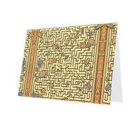 PHAYAH 10 hojas de tarjetas navideñas de laberinto del tesoro, sobre gris, adecuadas como tarjetas de invitación de aniversario de boda y fiesta