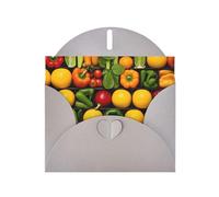 PHAYAH 10 tarjetas de felicitación en blanco con diseño de verduras limpias con sobres grises para Navidad, aniversarios de boda e invitaciones de fiesta