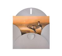 PHAYAH 10 tarjetas navideñas con diseño de pato de pintura al óleo, ideales para Navidad, aniversarios de boda e invitaciones de fiesta, sobres grises a juego