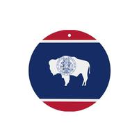 Phayah 4 ambientadores colgantes para coche, diseño de bandera del estado de Wyoming, tabletas aromáticas de lavanda, fragancia de larga duración, tarjeta perfumada de forma redonda