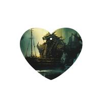 Phayah 4 ambientadores colgantes para coche, diseño de barco de monstruo del océano, tabletas con aroma a lavanda, fragancia de larga duración, tarjeta perfumada en forma de corazón