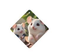 Phayah 4 ambientadores colgantes para coche, diseño de ratas madre e hijo, tabletas aromáticas de lavanda, fragancia de larga duración, cuadrada