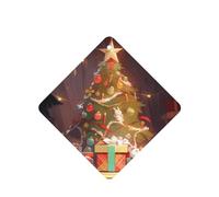 Phayah 4 ambientadores cuadrados para colgar en el coche, con diseño de árbol de Navidad, aroma a lavanda, para tableta, armario, zapatos, clóset