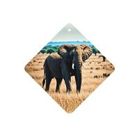 Phayah 4 ambientadores cuadrados para colgar en el coche, con diseño de elefante africano, aroma a lavanda, para tableta, armario, zapatos, clóset