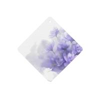 Phayah 4 ambientadores cuadrados para colgar en el coche, con diseño de flores blancas y moradas, aroma a lavanda, para tableta, armario, zapatos, clóset