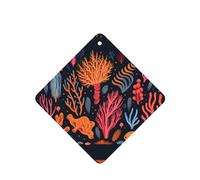 Phayah 4 ambientadores cuadrados para colgar en el coche, con diseño de hierba de árbol submarino, aroma a lavanda, para tableta, armario, zapatos, clóset