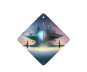 Phayah 4 ambientadores cuadrados para colgar en el coche, con diseño de horizonte volador, aroma a lavanda, para tableta, armario, zapatos, clóset