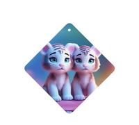 Phayah 4 ambientadores cuadrados para colgar en el coche, con diseño de tigre, aroma de lavanda, para tableta, armario, zapatos, armario, 4 unidades