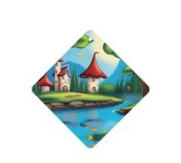 Phayah 4 ambientadores cuadrados para colgar en el coche, diseño de ciudad de hadas con aroma a lavanda, para tableta, armario, zapatos, clóset