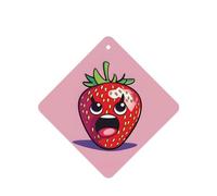 Phayah 4 ambientadores cuadrados para colgar en el coche, diseño de fresa enojada, aroma a lavanda, para tableta, armario, zapatos, clóset