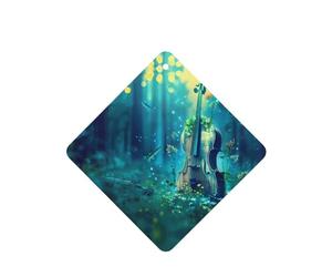 Phayah 4 ambientadores cuadrados para colgar en el coche, diseño de violín en agua, aroma a lavanda, para tableta, armario, zapatos, clóset
