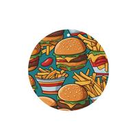 Phayah 4 ambientadores de coche colgantes con bonito patrón de hamburguesas fritas, pastillas aromáticas de lavanda, fragancia de larga duración, forma redonda