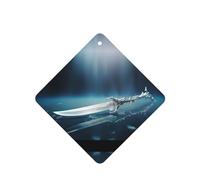 Phayah 4 ambientadores de coche colgantes con diseño de armas de arte extraño, tabletas de aroma de lavanda, fragancia de larga duración, cuadrada