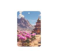 Phayah 4 ambientadores de coche colgantes con patrón de castillo de flores de lavanda con aroma a lavanda de larga duración, tarjeta perfumada rectangular