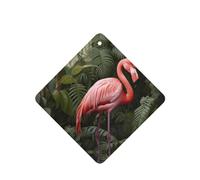 Phayah 4 ambientadores de coche colgantes con patrón de flamencos de la selva tropical, tabletas aromáticas de lavanda, fragancia de larga duración, cuadrada