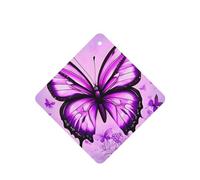 Phayah 4 ambientadores de coche colgantes con patrón de mariposa morada, pastillas aromáticas de lavanda, fragancia de larga duración, cuadrada