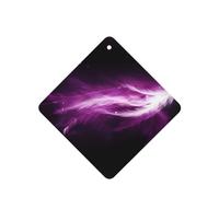 Phayah 4 ambientadores de coche colgantes con patrón de plumas de cola morada, pastillas aromáticas de lavanda, fragancia de larga duración, cuadrada