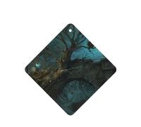 Phayah 4 ambientadores de coche colgantes con patrón de puente de arco dilapidado, pastillas de aroma de lavanda, fragancia de larga duración, cuadrada