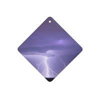 Phayah 4 ambientadores de coche colgantes con patrón de tormenta de relámpago, pastillas aromáticas de lavanda de larga duración, cuadradas
