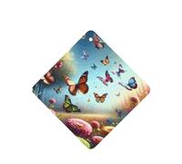 Phayah 4 ambientadores de coche colgantes de jardín mariposa enjambre patrón lavanda aroma tabletas de larga duración fragancia perfumada tarjeta cuadrada