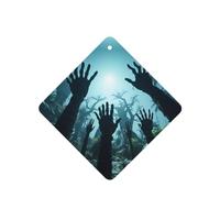 Phayah 4 ambientadores de coche colgantes de madera profunda, patrón de mano de monstruo, pastillas aromáticas de lavanda, fragancia de larga duración, cuadrada