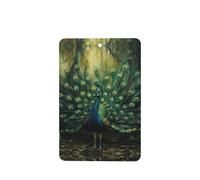 Phayah 4 ambientadores de coche colgantes de pavo real con patrón de apertura de pantalla de lavanda, tabletas de aroma de lavanda de larga duración, tarjeta perfumada rectangular