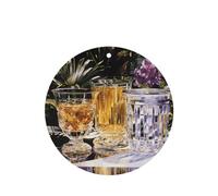 Phayah 4 ambientadores de coche colgantes elegantes con diseño de taza de cristal, pastillas de aroma de lavanda, fragancia de larga duración, tarjeta perfumada de forma redonda