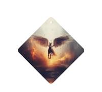 Phayah 4 ambientadores de coche colgantes Pegasus Flying Away patrón lavanda pastillas aromáticas de larga duración fragancia tarjeta cuadrada