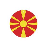 Phayah 4 ambientadores de coche con diseño de bandera de Macedonia del Norte, aroma de lavanda, forma redonda, para colgar, para tableta, armario, zapatos, clóset