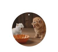 Phayah 4 ambientadores de coche con diseño de dos gatitos con aroma a lavanda, forma redonda, para colgar, para tableta, armario, zapatos, clóset